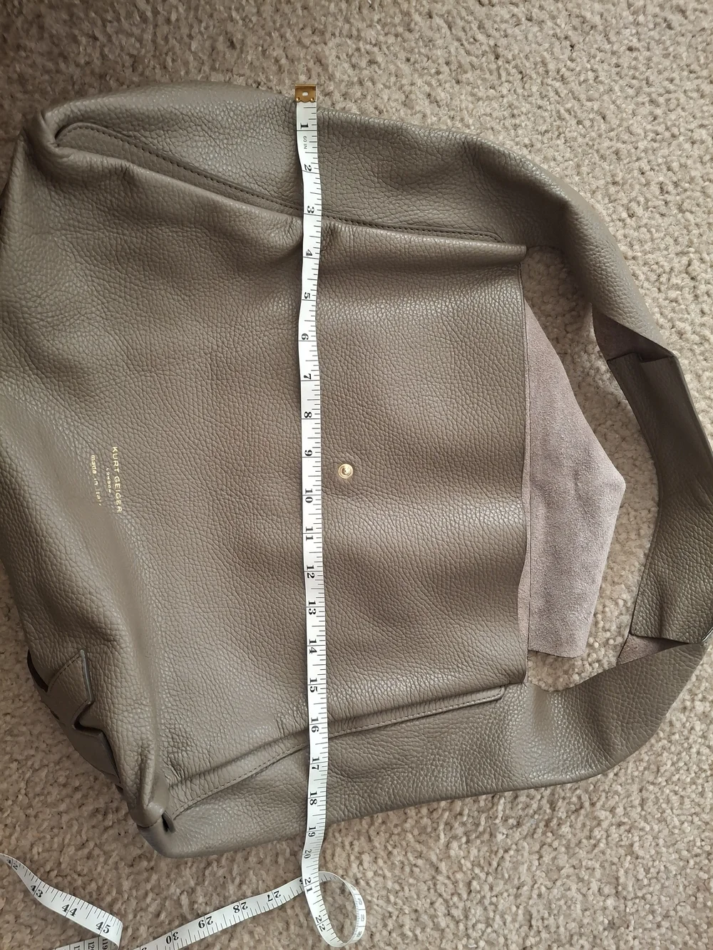 Kurt Geiger Pebbled Leather Tote in Taupe